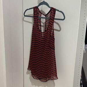 Poetry Vibrant Orange and Blue Patterned Top